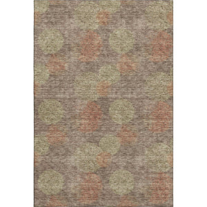 HomeRoots 9' X 12' Stylish Abstract Washable Area Rug in Brown and Green with UV Protection for High Traffic Areas 677152