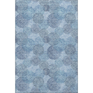 HomeRoots 10' Denim Blue & Sky Blue Abstract Washable Area Rug - UV Protected, Stain-Resistant, Soft & Stylish! 677159