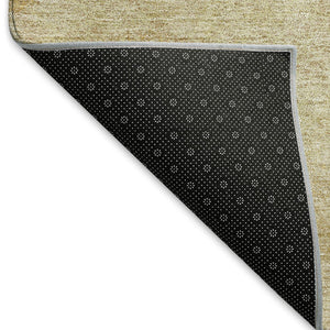 HomeRoots 5' X 8' Gold & Beige Abstract Area Rug - Soft, Stain-Resistant, UV Protected for Modern Spaces 677161