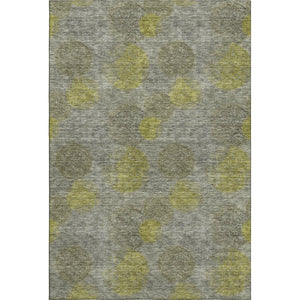 HomeRoots 9' X 12' Modern Abstract Gray, Lime Green & Silver Area Rug – Washable, UV Protected & Durable Design 677170