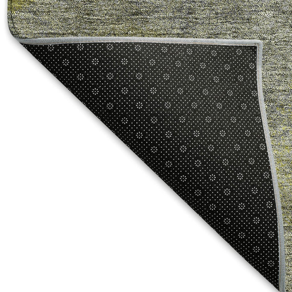 HomeRoots 9' X 12' Modern Abstract Gray, Lime Green & Silver Area Rug – Washable, UV Protected & Durable Design 677170