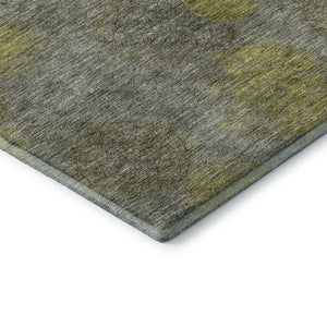 HomeRoots 9' X 12' Modern Abstract Gray, Lime Green & Silver Area Rug – Washable, UV Protected & Durable Design 677170