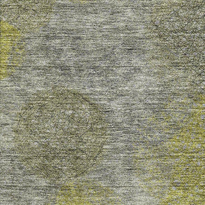 HomeRoots 9' X 12' Modern Abstract Gray, Lime Green & Silver Area Rug – Washable, UV Protected & Durable Design 677170