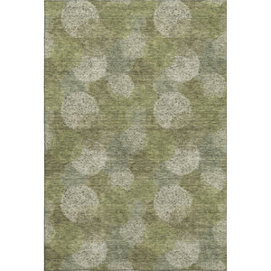 HomeRoots 8' X 10' Green and Ivory Abstract Area Rug - Stylish, Washable, UV-Protected for High-Traffic Spaces 677175