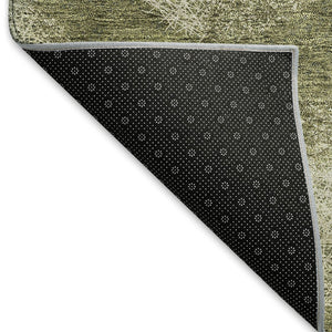 HomeRoots 8' X 10' Green and Ivory Abstract Area Rug - Stylish, Washable, UV-Protected for High-Traffic Spaces 677175