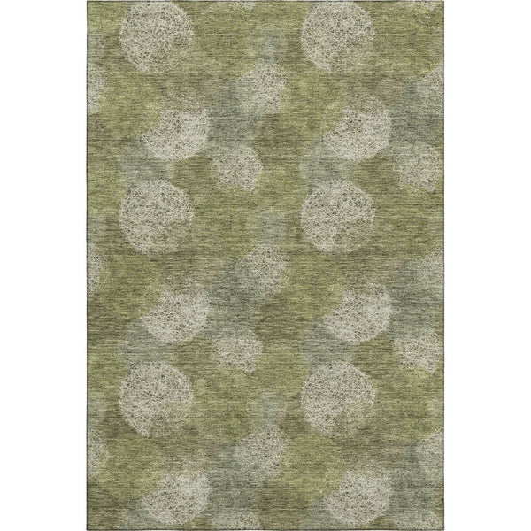 HomeRoots 9' X 12' Green And Ivory Abstract Washable Area Rug - Durable, Stylish, Stain Resistant, UV Protected 677176