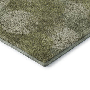 HomeRoots 9' X 12' Green And Ivory Abstract Washable Area Rug - Durable, Stylish, Stain Resistant, UV Protected 677176