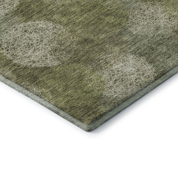 HomeRoots 9' X 12' Green And Ivory Abstract Washable Area Rug - Durable, Stylish, Stain Resistant, UV Protected 677176