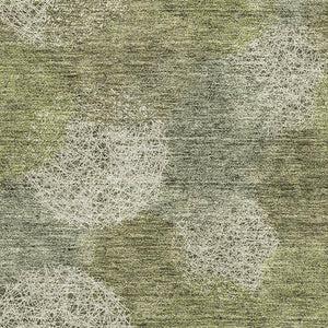 HomeRoots 9' X 12' Green And Ivory Abstract Washable Area Rug - Durable, Stylish, Stain Resistant, UV Protected 677176