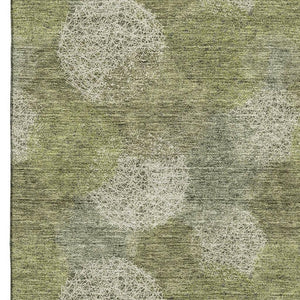 HomeRoots 9' X 12' Green And Ivory Abstract Washable Area Rug - Durable, Stylish, Stain Resistant, UV Protected 677176