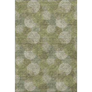 HomeRoots 10' Green and Ivory Abstract Washable Area Rug - Stain Resistant, UV Protected, Perfect for Homes! 677177
