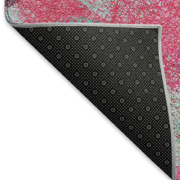 HomeRoots 5' X 8' Vibrant Pink, Teal & Burgundy Abstract Area Rug – Washable, UV-Protected & Stain Resistant! 677185