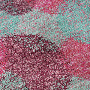 HomeRoots 5' X 8' Vibrant Pink, Teal & Burgundy Abstract Area Rug – Washable, UV-Protected & Stain Resistant! 677185