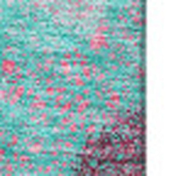 HomeRoots 5' X 8' Vibrant Pink, Teal & Burgundy Abstract Area Rug – Washable, UV-Protected & Stain Resistant! 677185