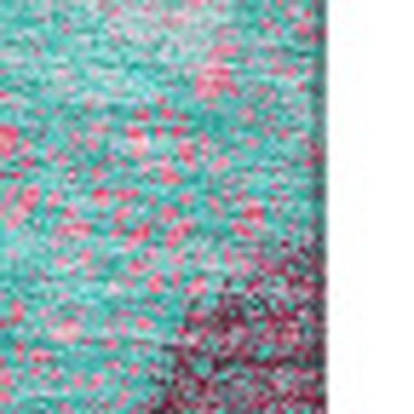 HomeRoots 8' X 10' Vibrant Pink, Teal & Burgundy Abstract Washable Area Rug with Stain Resistance & UV Protection 677187