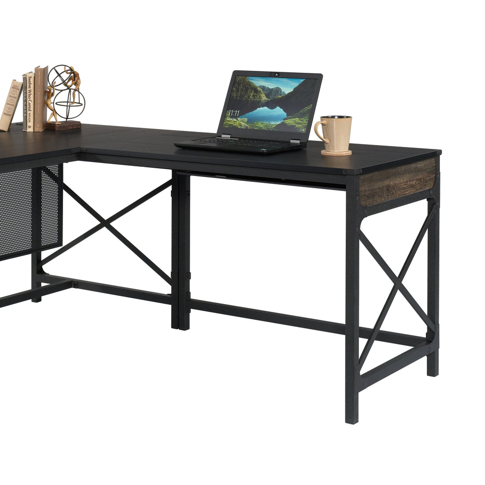 English Elm Desk Return 42" - Stylish Brown Finish, Durable Design With Smart Cable Management For Your Workspace B356P367740