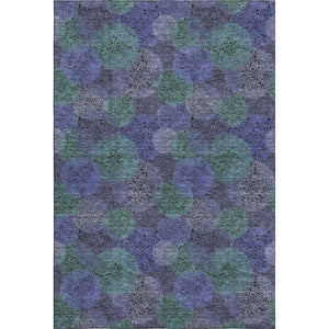 HomeRoots 5' X 8' Abstract Purple and Green Washable Area Rug with UV Protection for Stylish Living Spaces 677191