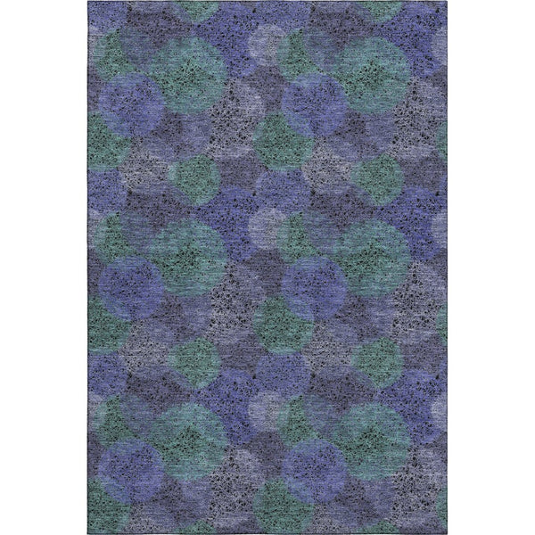 HomeRoots 8' X 10' Vibrant Purple and Green Abstract Area Rug - Washable, UV-Protected, Stain Resistant Decor 677193