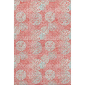 HomeRoots 8' X 10' Salmon and Ivory Abstract Washable Area Rug - Durable, Stylish, UV Protected for Easy Living 677205