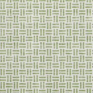HomeRoots 5' X 8' Artichoke Green & Ivory Geometric Area Rug – Durable, Stain-Resistant, UV Protected Style 677209