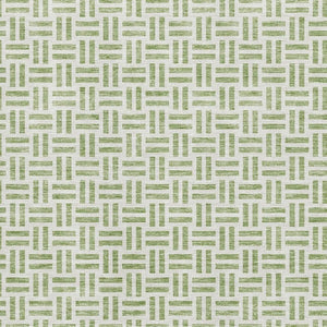 HomeRoots 8' X 10' Artichoke Green Geometric Area Rug - Washable, UV-Protected, Durable for Modern Living Spaces 677211