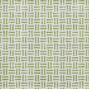 HomeRoots 9' X 12' Artichoke Green Geometric Washable Area Rug - Durable, Stylish, UV-Protected for Busy Homes 677212
