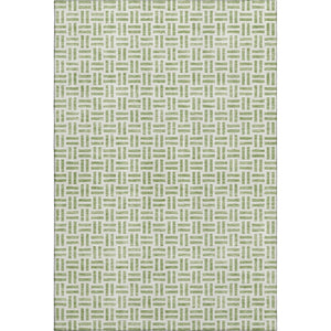 HomeRoots 10' Artichoke Green & Ivory Geometric Washable Area Rug - UV Protected, Stain Resistant, Durable Design 677213