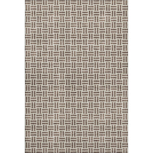 HomeRoots 5' X 8' Chocolate and Beige Geometric Area Rug - Stain Resistant, UV Protected, Easy Care Decor 677221
