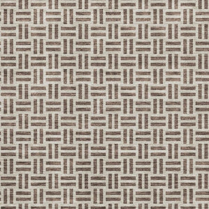 HomeRoots 8' X 10' Chocolate and Beige Geometric Area Rug – Washable, UV-Protected, Durable for Homes with Kids & Pets 677223