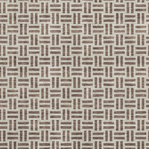HomeRoots 10' Chocolate & Beige Geometric Washable Area Rug - Durable, Stylish, UV-Resistant for Homes 677225