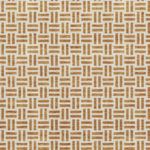 HomeRoots 10' X 14' Copper and Ivory Geometric Area Rug - Machine Washable, UV Protected, Durable & Stylish Design 677231