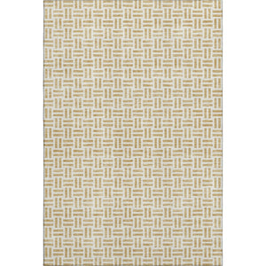 HomeRoots 10' Geometric Gold and Ivory Washable Area Rug with UV Protection - Stylish, Durable, and Easy Care 677243