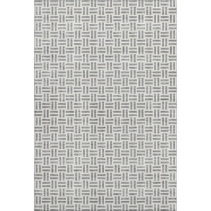 HomeRoots 8' x 10' Gray and Ivory Geometric Washable Area Rug with UV Protection for Modern Homes and Style 677247