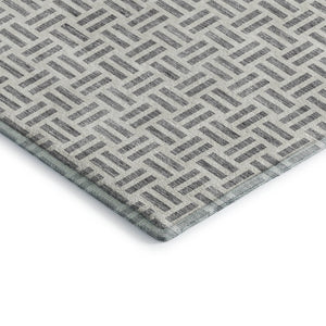 HomeRoots 9' X 12' Gray And Ivory Geometric Washable Area Rug – Stylish, Stain-Resistant, UV-Protected Design! 677248