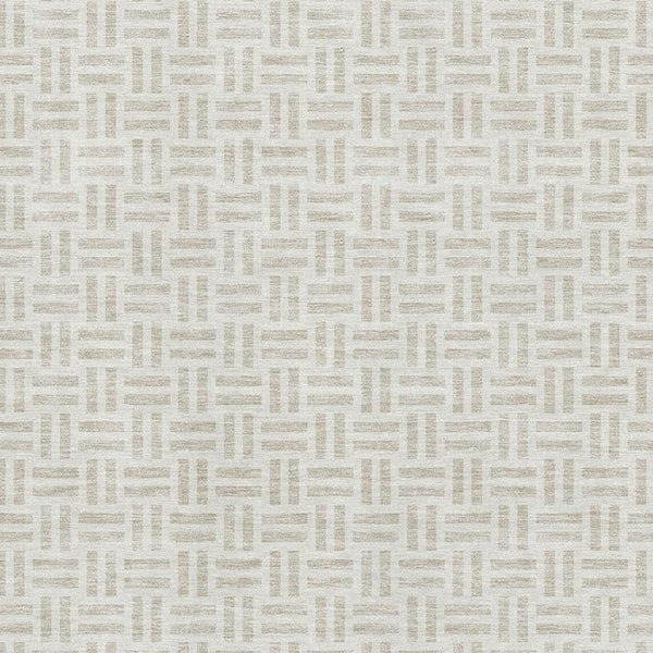HomeRoots 8' X 10' Ivory and Beige Geometric Washable Area Rug - Stylish, Durable, Stain-Resistant & UV Protected 677253