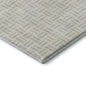 HomeRoots 9' X 12' Ivory and Beige Geometric Area Rug – Washable, Stain-Resistant, UV Protected for High-Traffic Spaces 677254