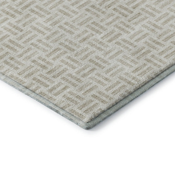 HomeRoots 9' X 12' Ivory and Beige Geometric Area Rug – Washable, Stain-Resistant, UV Protected for High-Traffic Spaces 677254