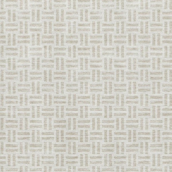 HomeRoots 9' X 12' Ivory and Beige Geometric Area Rug – Washable, Stain-Resistant, UV Protected for High-Traffic Spaces 677254