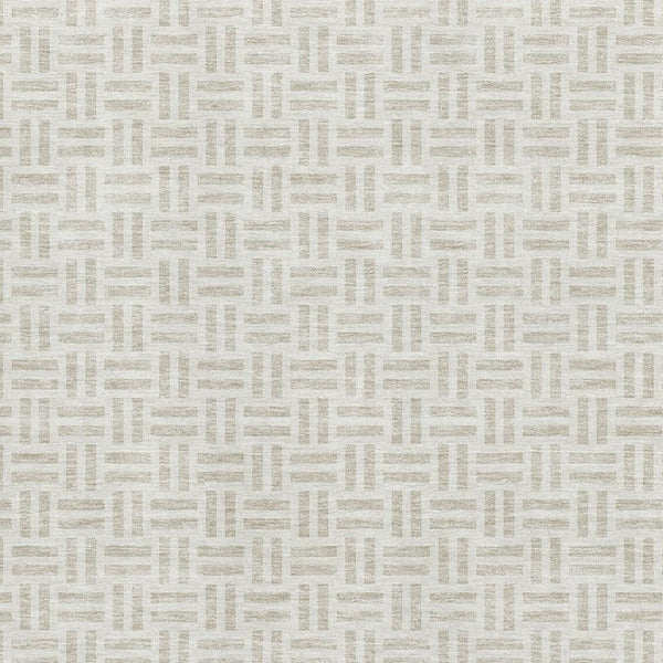 HomeRoots 10' x 14' Ivory and Beige Geometric Area Rug - Stylish, Washable, UV-Protected for Modern Living Spaces 677255