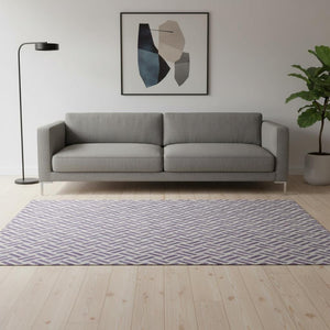 HomeRoots 5' X 8' Modern Lavender and Ivory Geometric Area Rug - Durable, Washable, UV-Protected Home Accent 677257
