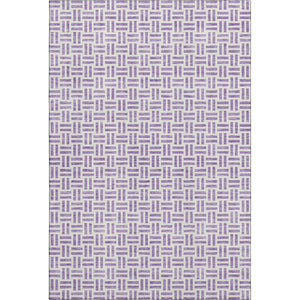 HomeRoots 5' X 8' Modern Lavender and Ivory Geometric Area Rug - Durable, Washable, UV-Protected Home Accent 677257