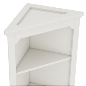 English Elm Tall Corner Cabinet White Mdf Open Shelves Closed Storage for Any Room W1580P414889