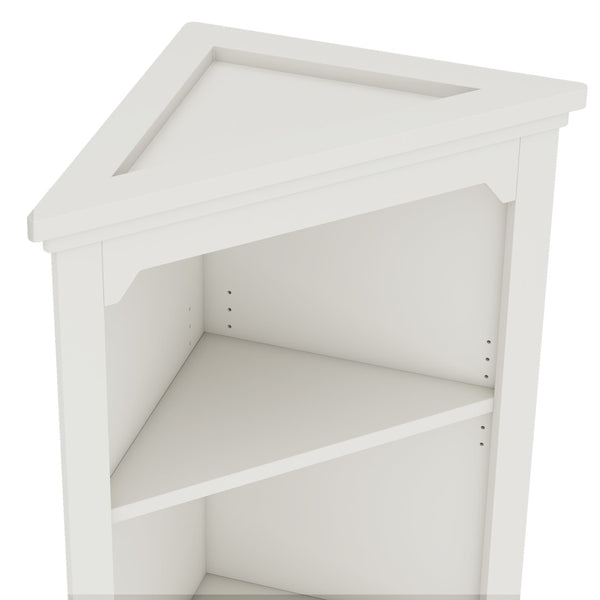 English Elm Tall Corner Cabinet White Mdf Open Shelves Closed Storage for Any Room W1580P414889