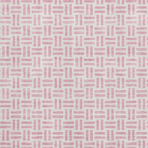 HomeRoots 8' X 10' Pink And Ivory Geometric Area Rug - Washable, UV Protected, Stylish for Homes & Families 677265