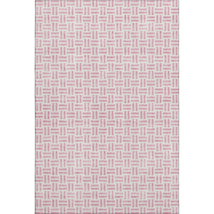 HomeRoots 9' X 12' Cozy Pink and Ivory Geometric Washable Area Rug with UV Protection for Family Living Spaces 677266