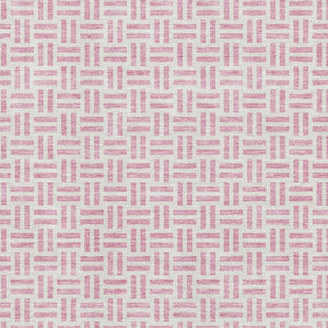 HomeRoots 10' Washable Pink and Ivory Geometric Area Rug – UV Protected, Durable, Ideal for Busy Homes 677267