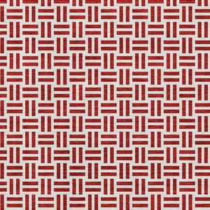 HomeRoots 5' X 8' Red And Ivory Geometric Area Rug - Washable, Stain-Resistant, UV Protected for Modern Homes 677269