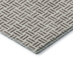HomeRoots 10' Taupe and Ivory Geometric Washable Area Rug – Durable, Stain-Resistant, UV Protected Design for Homes 677279