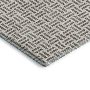 HomeRoots 10' Taupe and Ivory Geometric Washable Area Rug – Durable, Stain-Resistant, UV Protected Design for Homes 677279