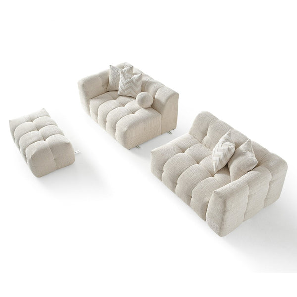English Elm Alana Biscuit Tufted Chenille Modular Sectional with Configurable Living Room Layout B183S00221